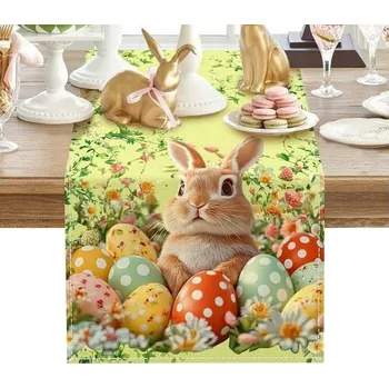 prostírání Panemy Velikonoční běhoun na stůl, jarní moderní velikonoční dekorace, dekorace na stůl Velikonoční