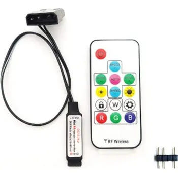 PC ventilátor Ovladač světelných efektů pro počítačové ventilátory NMD&LR, 5V 3pinový / 12V 4pinový RGB kabelový