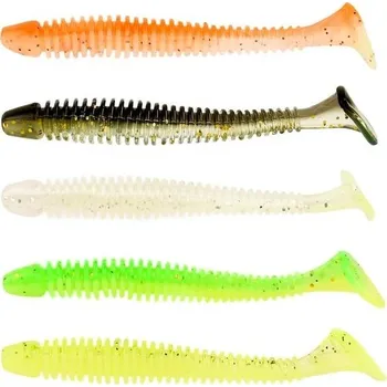 Měkké plastové pádlové ocasní nástrahy, nástrahy na okouny, 100 ks plastových rybářských nástrah