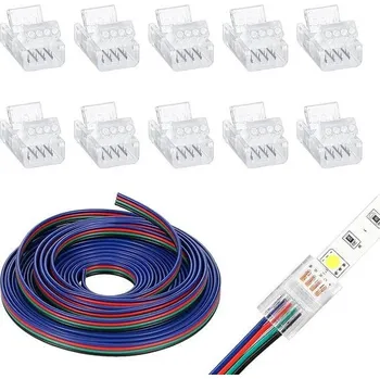 LED páska 5m prodlužovací kabel pro LED pásky 22 AWG se 4 piny, kabel 12V-24V pro SMD 3528 2835 5050 5630