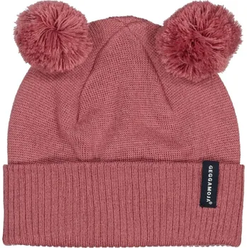 Čepice Měkoučká pletená čepice s bambulkami Geggamoja - růžová Velikost: 48-50cm (9-24 měsíců)