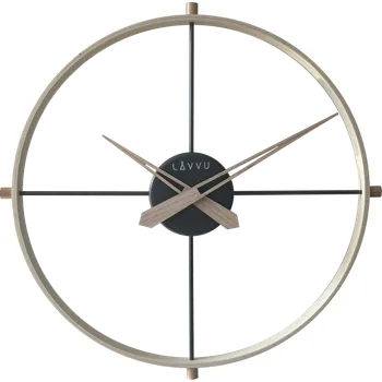 Hodiny LAVVU Stylové světlé dřevěné hodiny LOFT v industriálním vzhledu ⌀44cm