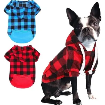 tréninková pomůcka pro psa Sbayool Módní sada mikin pro psy střední velikosti, 2 kusy kostkovaného oblečení pro psy s kapsou