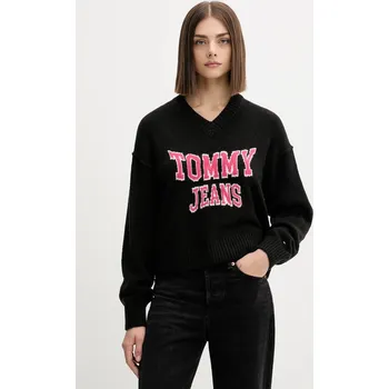 Pánský svetr Svetr z vlněné směsi Tommy Jeans DW0DW21711 černá 99X, vel. M