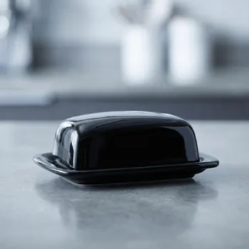 Máslenka Keramická máslenka Tadar 17 × 14 × 6,5 cm černá