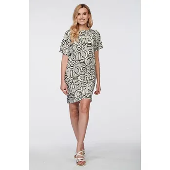 Dámské šaty Přiléhavé kimonové šedé dámské šaty s písmeny 7157 velikost S