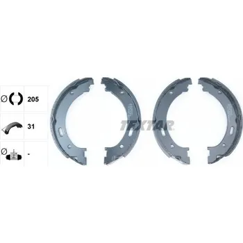 Brzdová čelist Sada brzdových čelistí, parkovací brzda TEXTAR 91073300