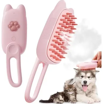 Kosmetika pro kočku Napařovací kartáč pro kočky a psy, 3 v 1