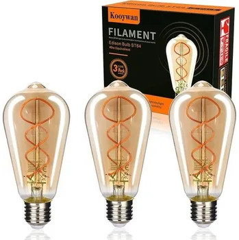 Stojací lampa Žárovka KOOYWAN E27 Edison, LED patice, 4W, Vintage, Teplá bílá, ST64, Antique Decoration, 2700K,