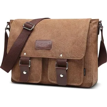 brašna na notebook POSSOBAG Pánská vintage plátěná brašna přes rameno 13,3 palce na notebook, plátěná taška s vysokou