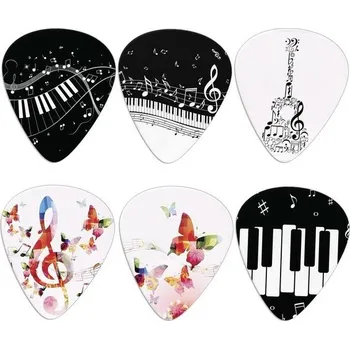 Příslušenství ke stanu Biyejit 6 kusů trsátek na kytaru, klavírní klávesy s motýlím vzorem, stylové trsátka pro kytaru a