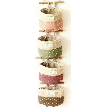 Dětský stůl 4dílný nástěnný organizér s krajkovým lemováním, úložné tašky na časopisy, hračky a kosmetiku