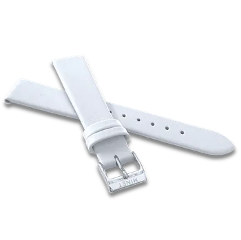Řemínek na hodinky MINET Bílý kožený řemínek se stříbrnou sponou - 16