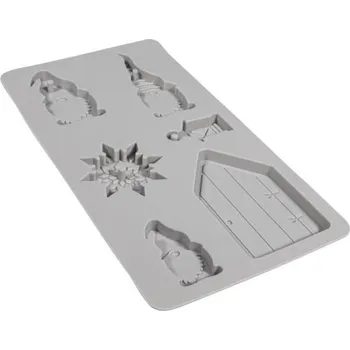 Zahradní dekorace Silikonová odlévací forma Rayher Trpaslík, 14,5 x 26 x 1 cm, 6 forem na přívěsky, pro odlévání s