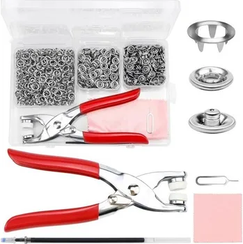 Knoflík 200dílná sada patentních knoflíků, kovové patentní knoflíky, nástroj na patentní knoflíky, sada