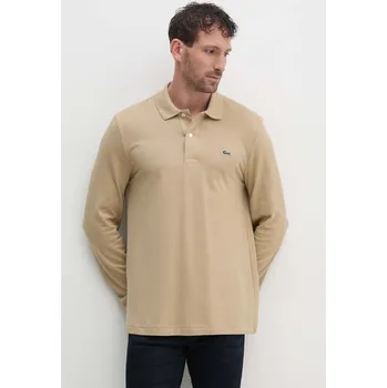 Pánská móda Bavlněné tričko s dlouhým rukávem Lacoste, XL, béžová, 80X