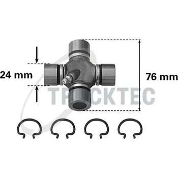 Hřídel nápravy Kloub, kloubový hřídel TRUCKTEC AUTOMOTIVE 02.34.017