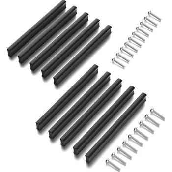 Systém vstřikování Taiyeestar 10dílné černé nábytkové úchytky 128 mm, úchytky na skříňky, úchytky na kuchyňské