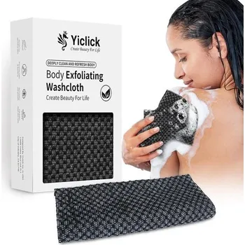 Exfoliační ručník Yiclick, Exfoliační sprchová houba, Rukavice na tělový peeling, Přírodní sprchová