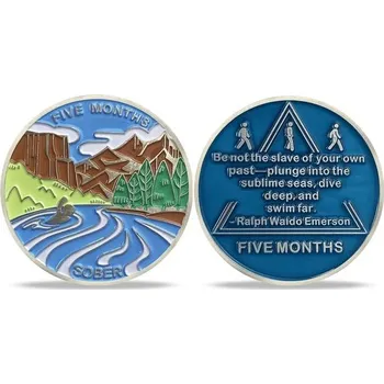 Manžetový knoflíček AtSKnSK 5měsíční mince na střízlivost