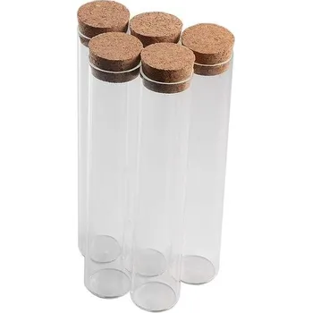 Jídlonosič Skleněná lahvička Jarvials 150ml do zkumavky s korkem, velká kapacita pro více věcí s velkým