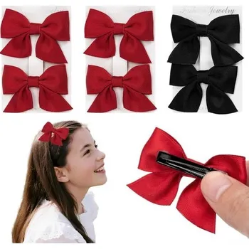 Čelenka Sada 6 mašlí do vlasů pro dívky, gumičky do vlasů s mašlemi, protiskluzové krokodýlí sponky do