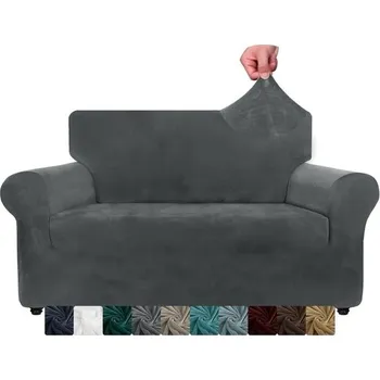 Přehoz na lůžko CHELZEN sametové potahy na pohovku pro 2 osoby, silné strečové potahy na pohovku pro psy a domácí