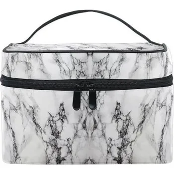 Kosmetická taška Kosmetička s pandiným vzorem v černé a bílé barvě, kosmetická taštička s uchem a přihrádkami na