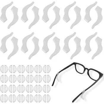 Sada protiskluzových držáků brýlí, 24 párů samolepících nosních opěrek a 12 ušních háčků, měkké