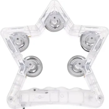Hudební nástroj UPKOCH Pentagram chrastítko, ruční tamburína, hudební hračka pro miminka a batolata, průhledná,