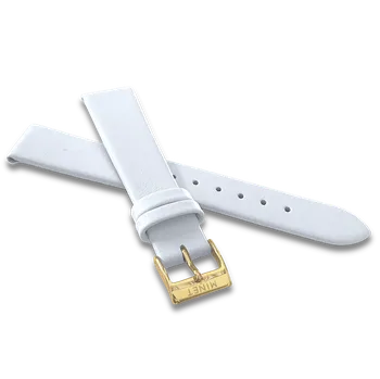 Řemínek na hodinky MINET Bílý kožený řemínek se zlatou sponou - 14