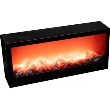 Lampička LED krb s motivem srdce | Dekorativní krb | Elektrický | Na baterie | Bez topení | Realistický