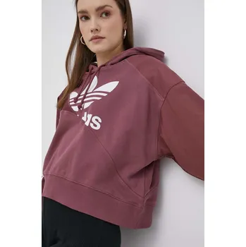 Dámská mikina Bavlněná mikina adidas Originals HC7035 burgundské 83A, vel. 40
