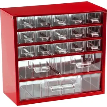 Skříňka na nářadí TOKOZ Zásuvkový organizér 06 / 15S, 2M, 1L - RAL 3002 - Červená (závěsná skříňka Mars 6760)