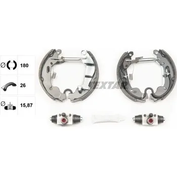 Brzdová čelist Sada brzdových čelistí TEXTAR 84058000