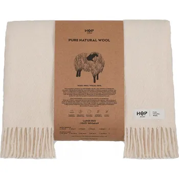 Prostěradlo Vlněná Koc HOP DESIGN 155 cm x 205 cm béžová