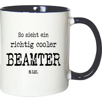 Nábytkové kování Hrnek na kávu. Takhle vypadá fakt super státní úředník. Bílý a modrý.