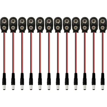 Článková baterie SENZEAL 12 kusů 9V konektorů pro baterie typu I s 2,1 x 5,5mm zástrčkou DC a držákem baterií