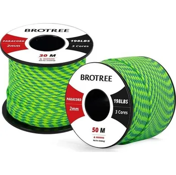 Kompresor Brotree Paracord 2mm 50m lano zelené