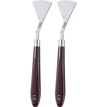 Malířská špachtle QUARKZMAN 2dílná malířská špachtle E1 z nerezové oceli, umělecká špachtle, míchací paleta, škrabka