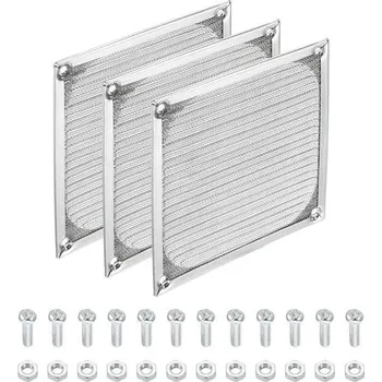 PC ventilátor PATIKIL 120mm filtrační mřížka počítačového ventilátoru se šrouby, 3 kusy, hliníkový rám s