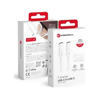 Kabel USB-C – USB-C Forcell F-Energy QC4.0 PD 3 A 60 W 1 m bílý - Forcell + zdarma možnost vyzkoušet a vrátit zboží do 30 dní