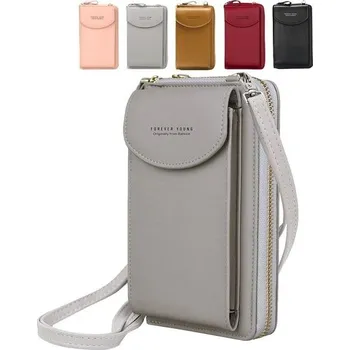 Kabelka na mobilní telefon pro ženy, vodotěsná kožená crossbody taška přes rameno s popruhem, malá