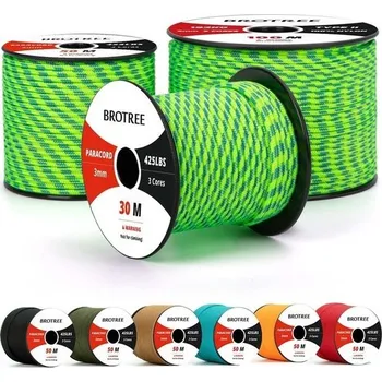 Kompresor Paracord Brotree 3mm 50m 100% nylon zelený