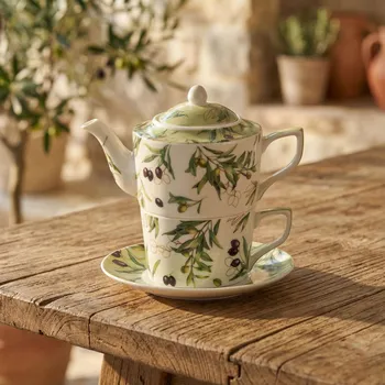 Konvice na čaj Sada na čaj Tea for one 480 ml / 220 ml s olivami