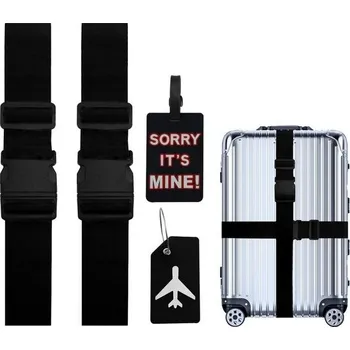 Motýlek Popruhy na zavazadla, 2 kusy černé