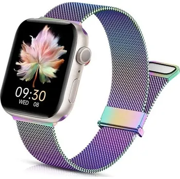 Chytré hodinky Surundo kompatibilní s Apple Watch Band kov 38mm 40mm 41mm 42mm 44mm 45mm 49mm, hladký nerezový
