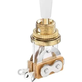 Elektrická kytara QUARKZMAN 3polohový kytarový krátký přepínač, rovný přepínač, zlatý s bílými krytkami tlačítek,