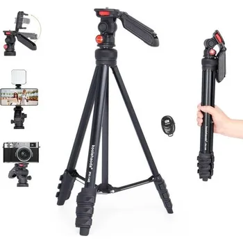 Stativ Koolehaoda 140 cm na mobilní telefon, hliníkový, výsuvný, cestovní stativ s otočením o 360°