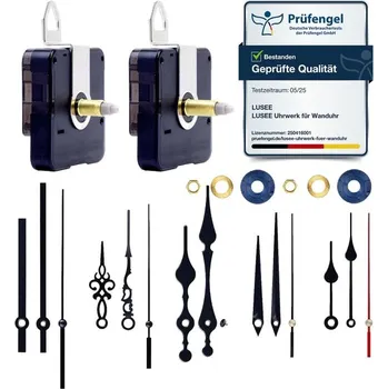 Hodiny LUSEE 2dílný strojek pro nástěnné hodiny, tichý s 5 sadami hodinových ručiček, quartzový strojek